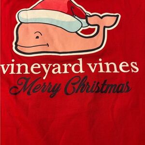 Vineyard Vines Red Holiday Whale Tee